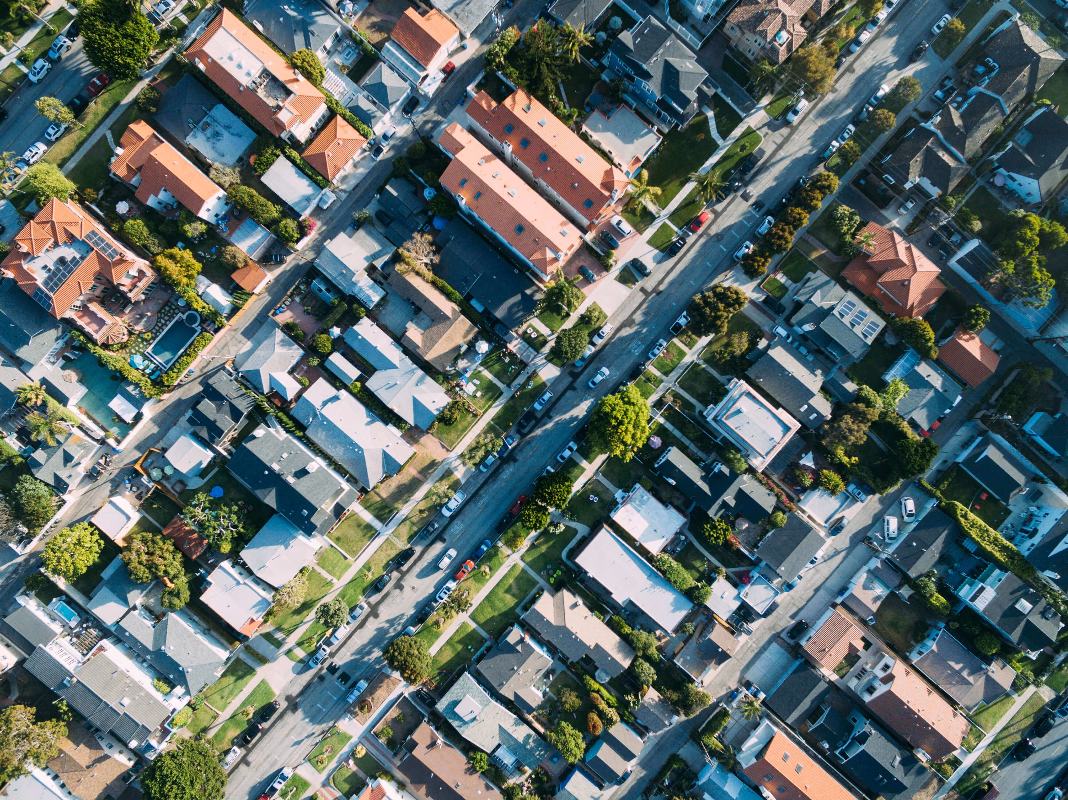 Empowerment Zone tax credits – aerial view of a residential neighborhood symbolizing RDIG’s service helping businesses claim EZ tax incentives