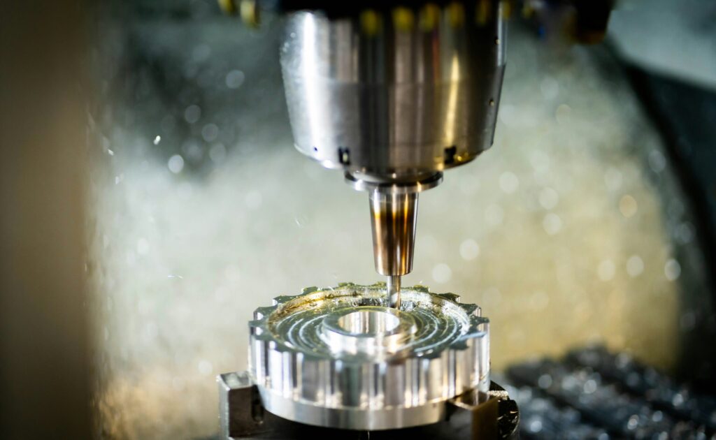 cnc drill machine closeup