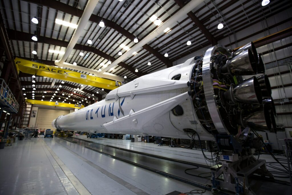 rocket in a hangar